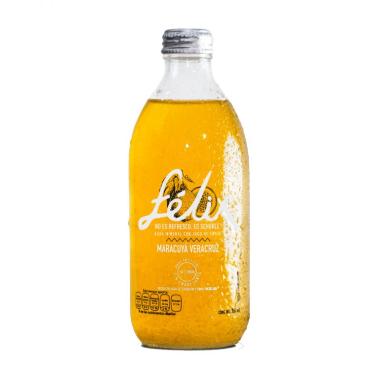 Soda Natural Felix Schorle Sabor Maracuya Veracruz Vidrio - 355 Ml