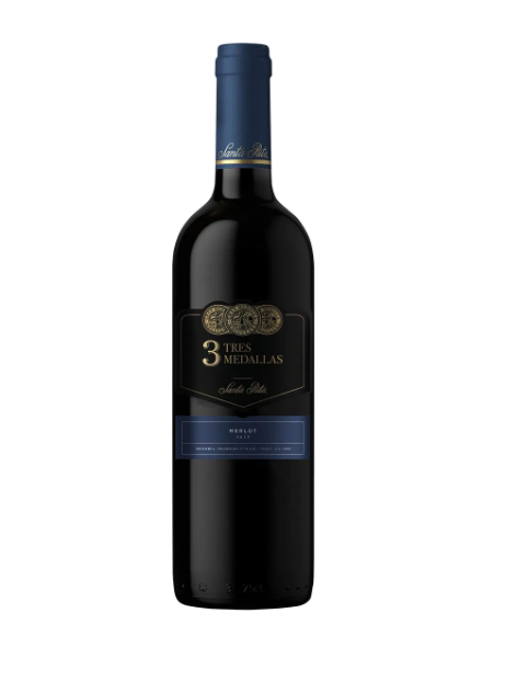 Vino Tinto 3 Tres Medallas Merlot - 750 Ml