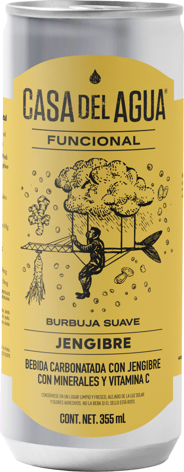 Agua Saborizada Casa Del Agua Jengibre Lata - 355 Ml