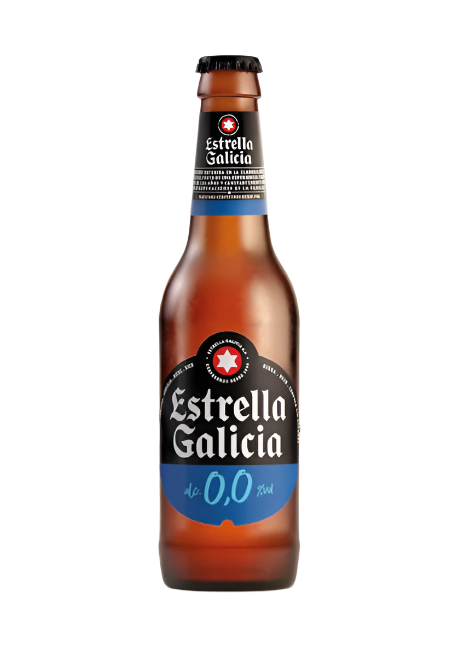 Bebida de Malta sin Alcohol Estrella Galicia 0.0 Vidrio - 355 Ml