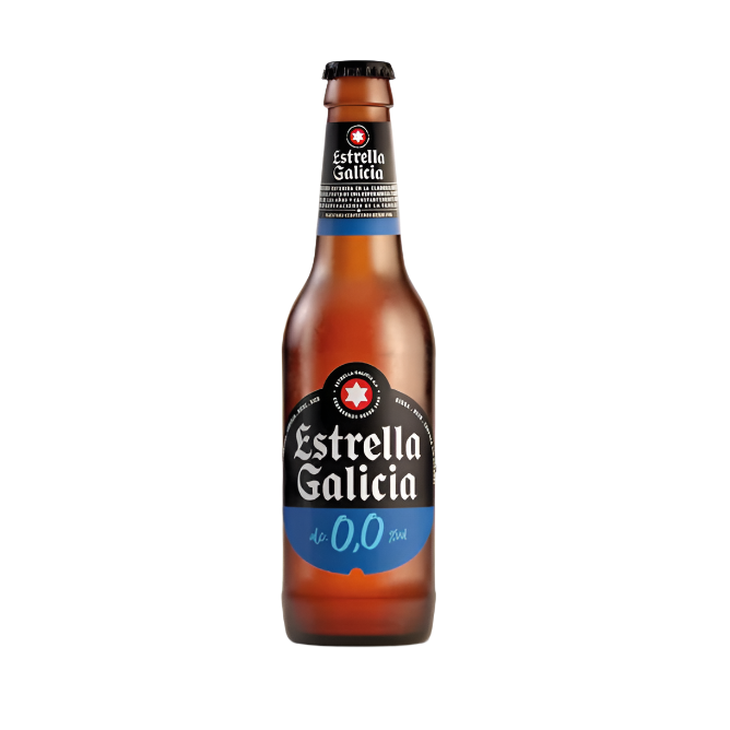 Bebida de Malta sin Alcohol Estrella Galicia 0.0 Vidrio - 355 Ml