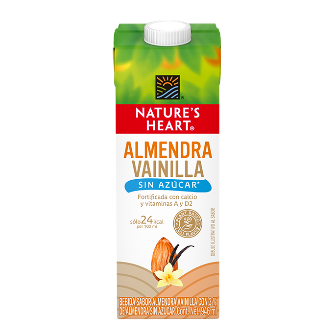 Leche Nature's Heart De Almendra Vainilla Sin Azucar Tetrapack - 946 Ml