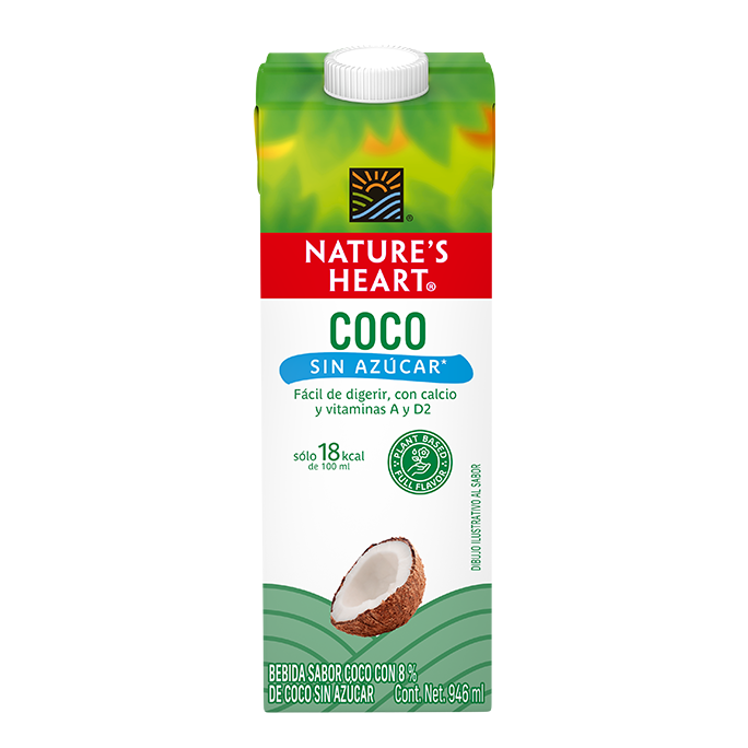 Leche Nature's Heart De Coco Sin Azucar Tetrapack - 946 Ml