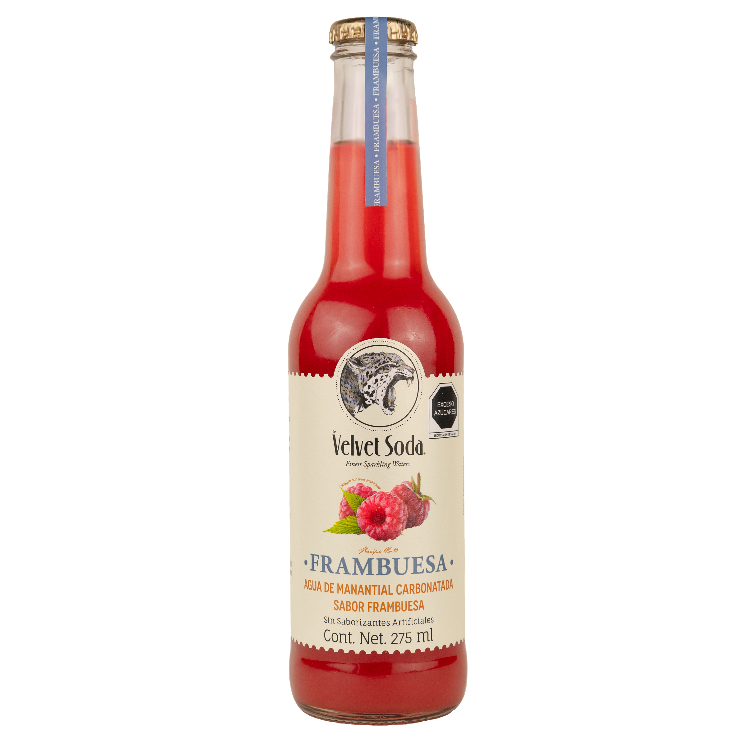 Soda Natural Velvet Soda Frambuesa Vidrio - 275 Ml