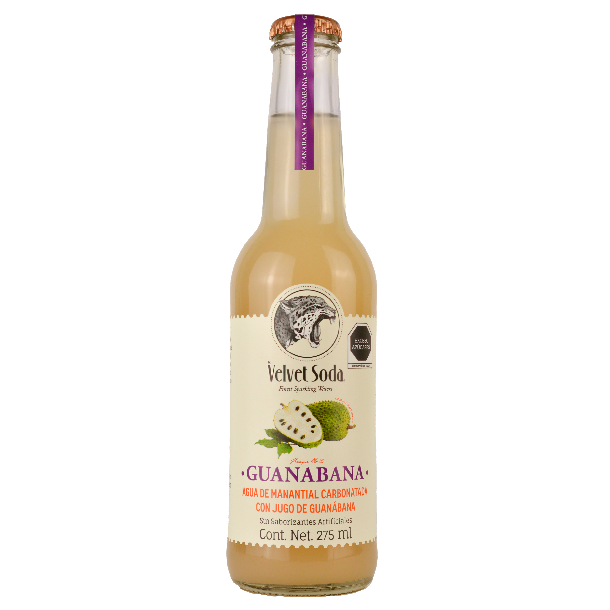 Soda Natural Velvet Soda Guanabana Vidrio - 275 Ml