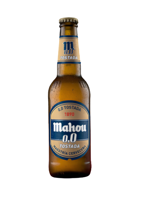 Bebida de Malta sin Alcohol Mahou San Miguel 0.0 Tostada Vidrio - 330 Ml
