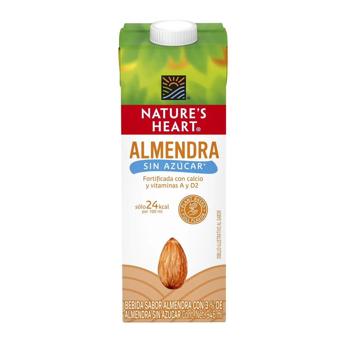 Leche Nature's Heart De Almendra Sin Azucar Tetrapack - 946 Ml