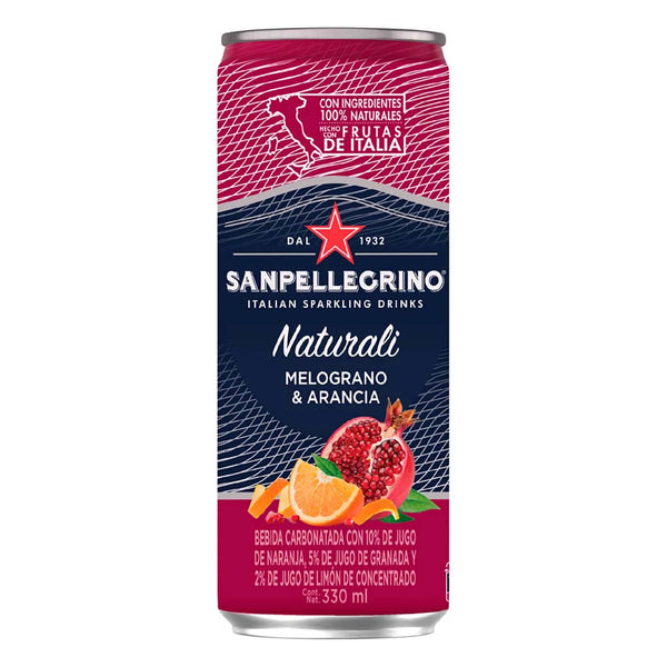 Agua Saborizada San Pellegrino Naturali Melograno & Arancia - 330 Ml