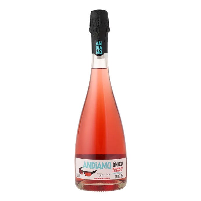 Vino Rosado Espumoso Andiamo Unico Lambrusco Rosato - 750 Ml
