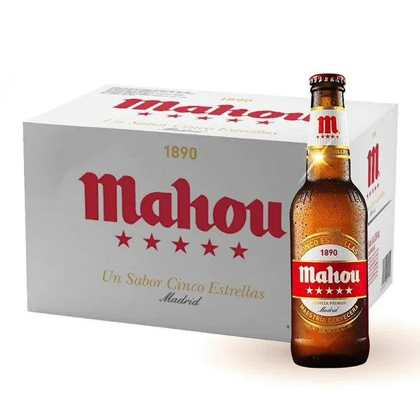 Mahou 5 Stars Premium Lager Beer Bottle - 330 Ml