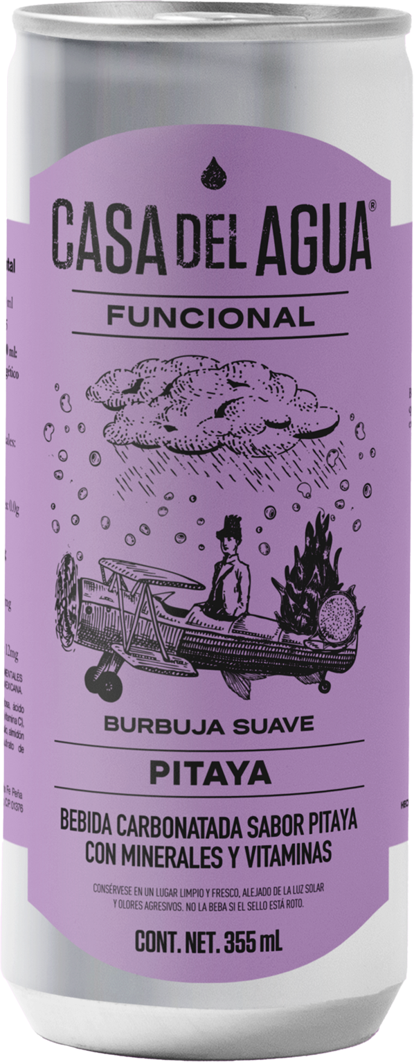 Agua Saborizada Casa Del Agua Pitaya Lata - 355 Ml