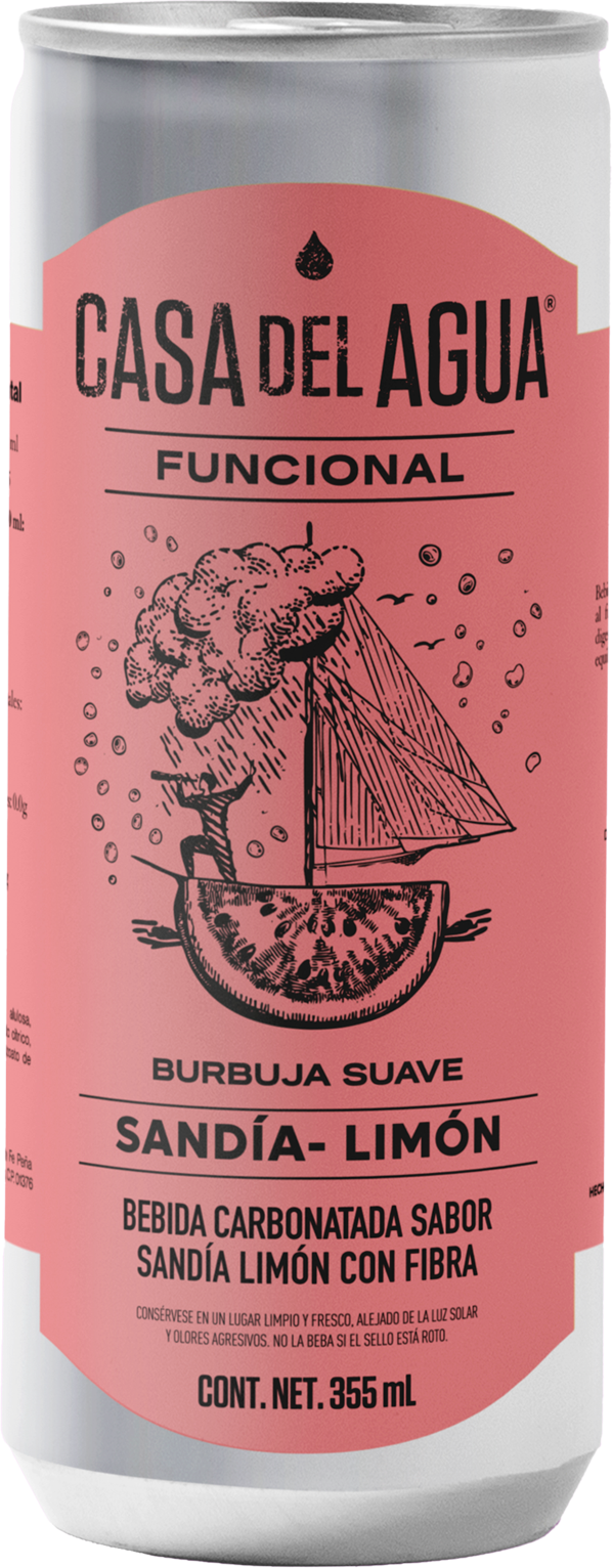 Agua Saborizada Casa Del Agua Sandía Limon Lata - 355 Ml