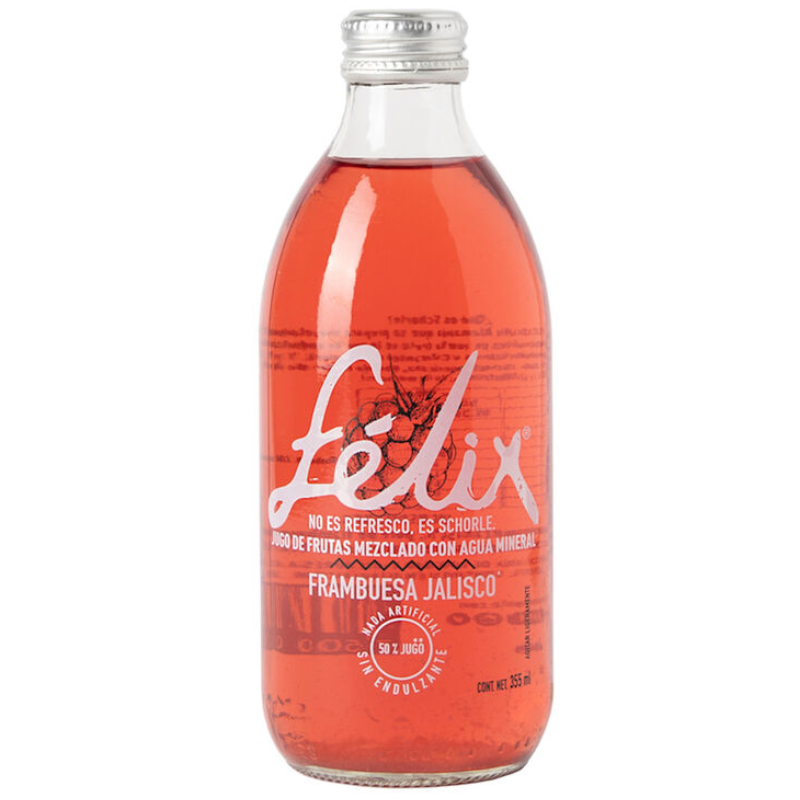 Soda Natural Felix Schorle Sabor Frambuesa Jalisco Vidrio - 355 Ml