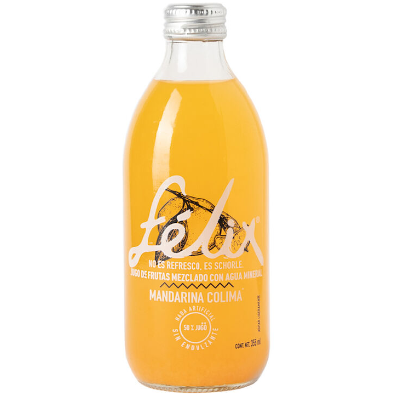 Soda Natural Felix Schorle Sabor Mandarina Yucatan Vidrio - 355 Ml