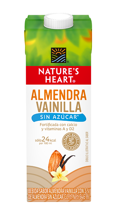 Leche Nature's Heart De Almendra Vainilla Sin Azucar Tetrapack - 946 Ml