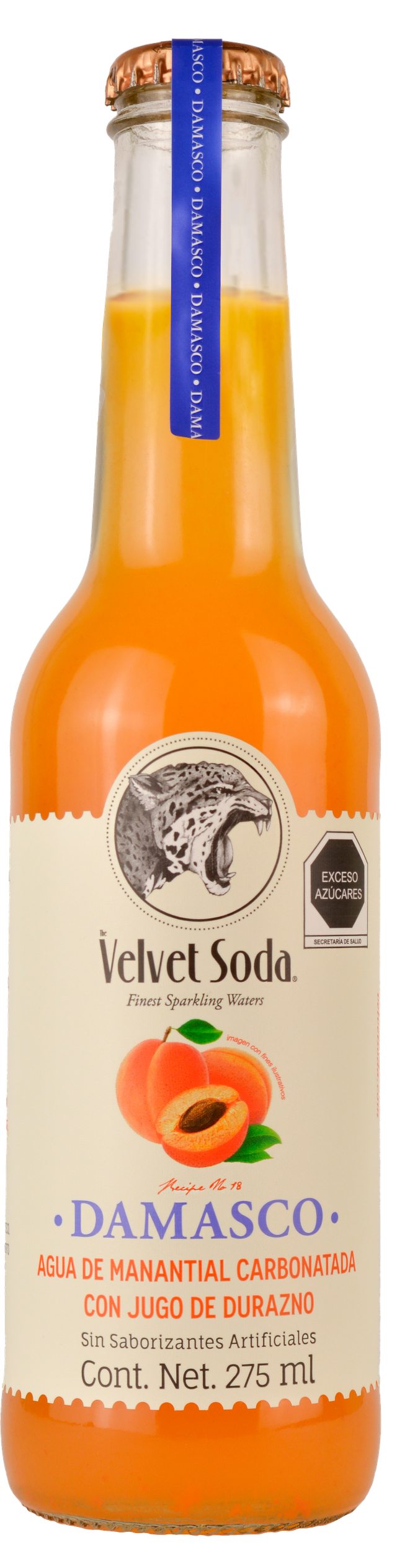Soda Natural Velvet Soda Sabor Damasco Vidrio - 275 Ml