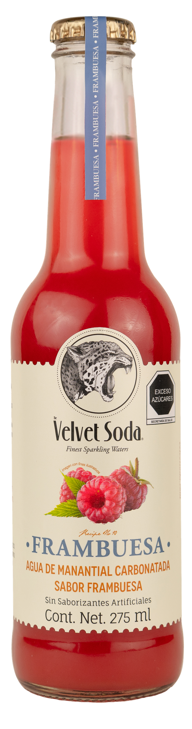 Soda Natural Velvet Soda Frambuesa Vidrio - 275 Ml