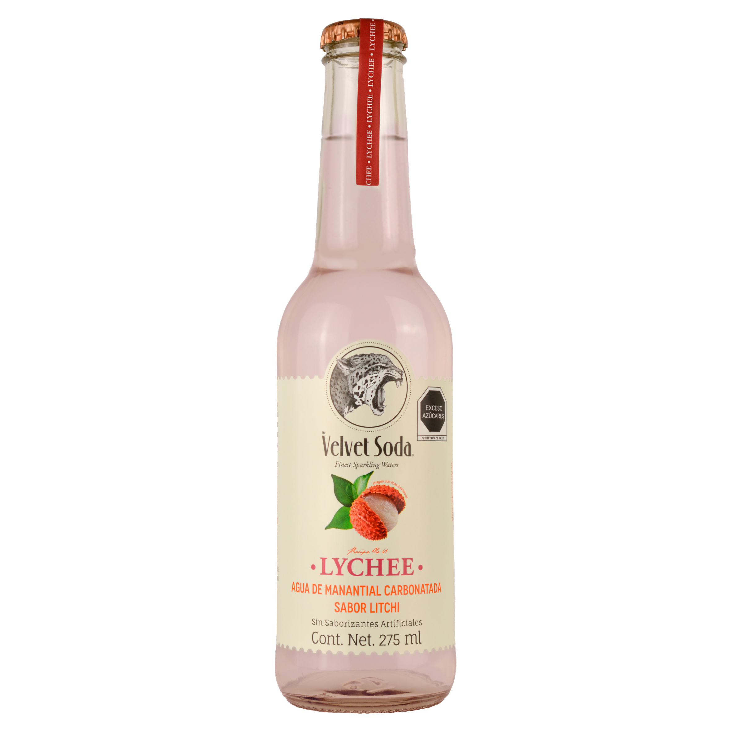 Soda Natural Velvet Soda Lychee Vidrio - 275 Ml