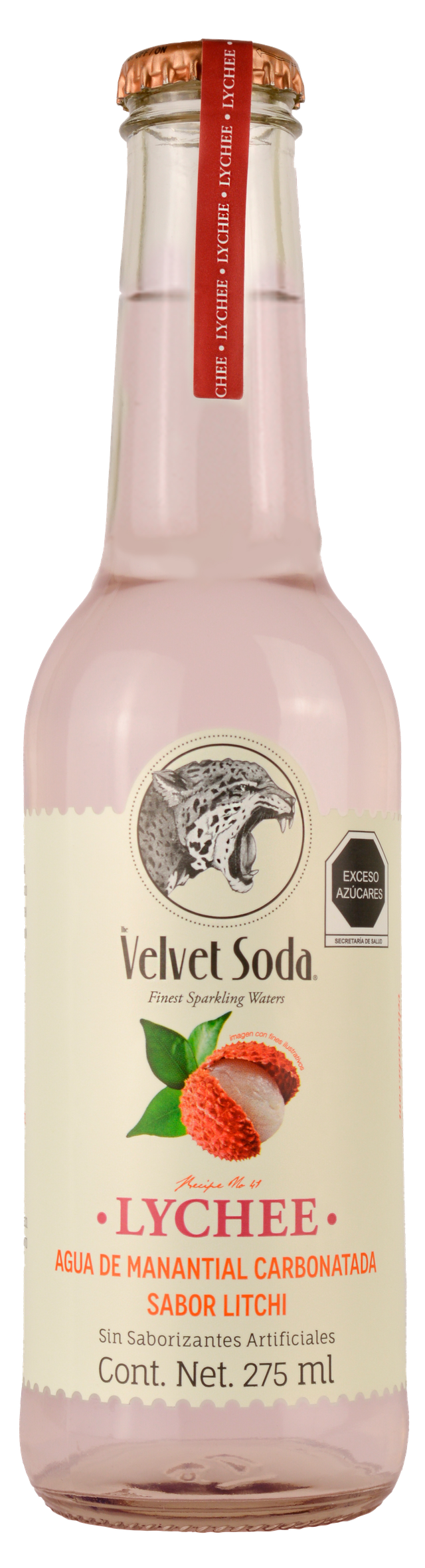 Soda Natural Velvet Soda Lychee Vidrio - 275 Ml