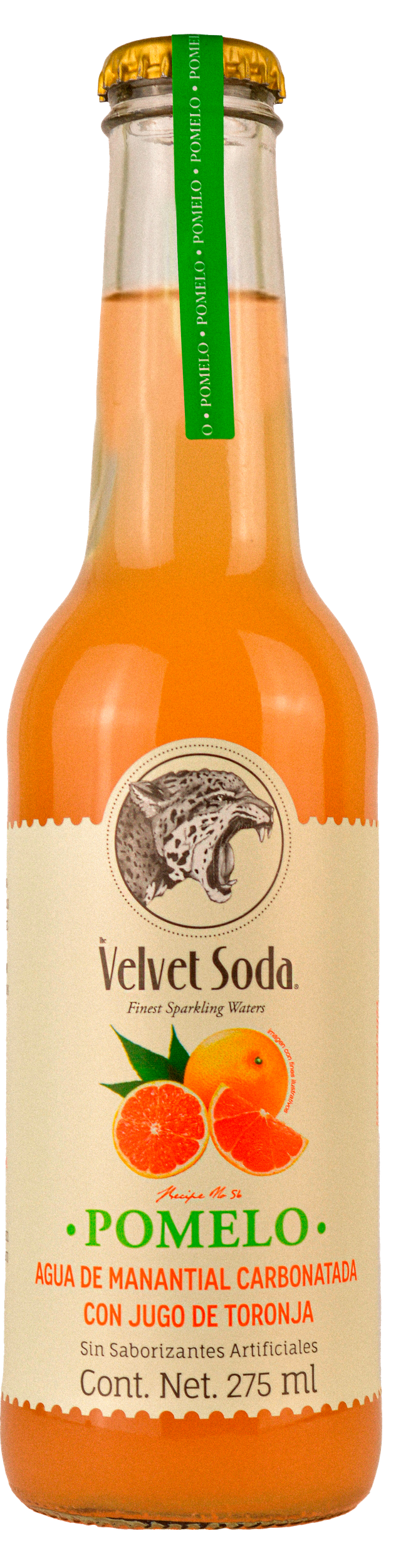 Soda Natural Velvet Soda Pomelo Vidrio - 275 Ml